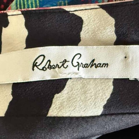 ROBERT GRAHAM Women's OPHELIA Pure Silk Dress Multicolor Floral Print Size M - Picture 5 of 14